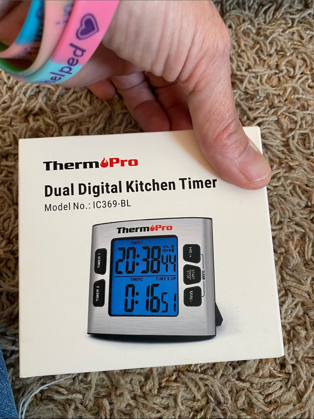 Dual Digital Kitchen Timer - Silver/Black